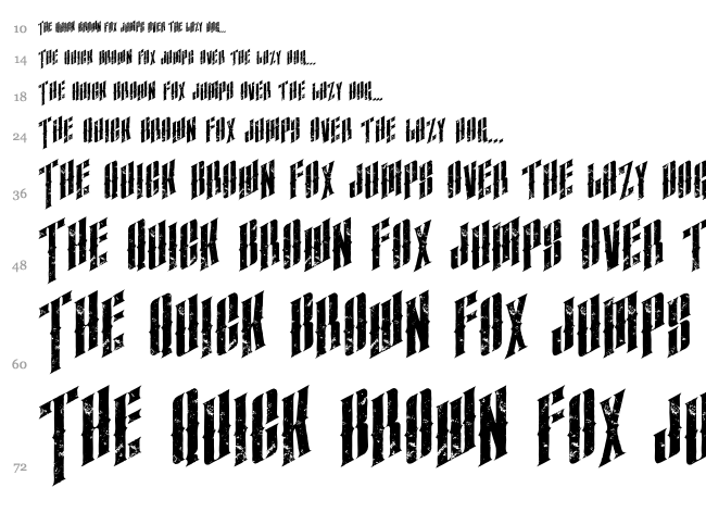Almanac font waterfall